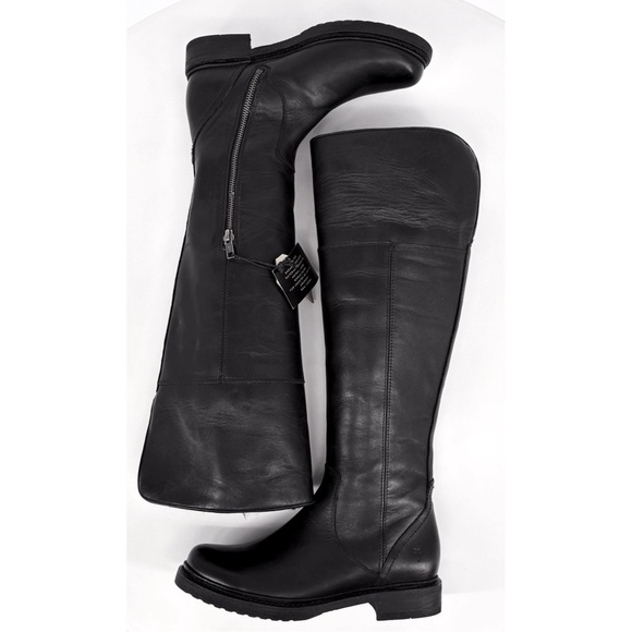 FRYE | NEW! Veronica Shearling Tall Leather Riding Boot in Black | Sz 6.5 - Picture 8 of 16